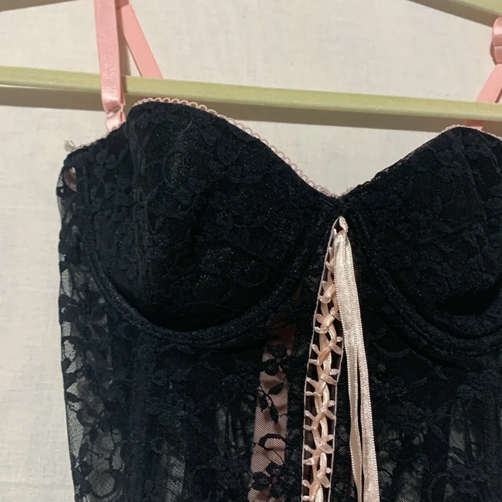 Y2K Sophie B Black Lace Corset Top - Picture 4 of 7